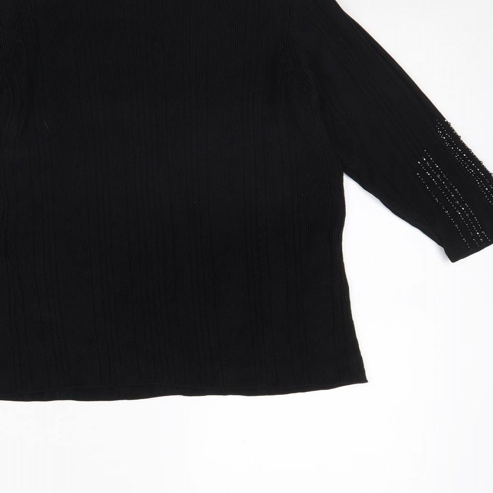 m&s Womens Black Basic Blouse Size 14
