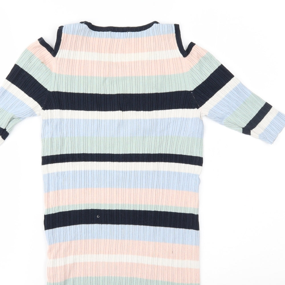 F&F Womens Multicoloured Striped Basic Blouse Size 10