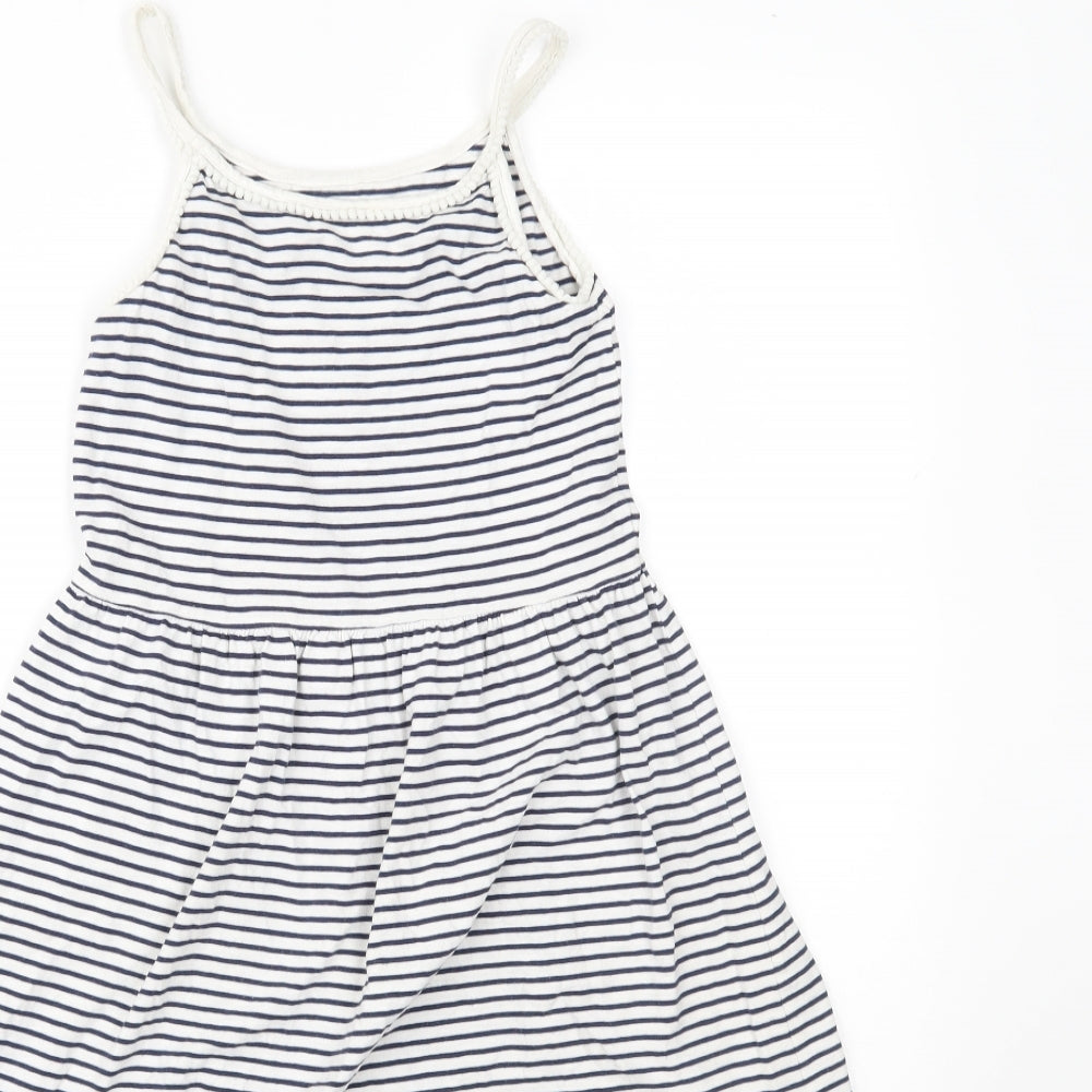NEXT Girls White Striped Fit & Flare Size 9 Years