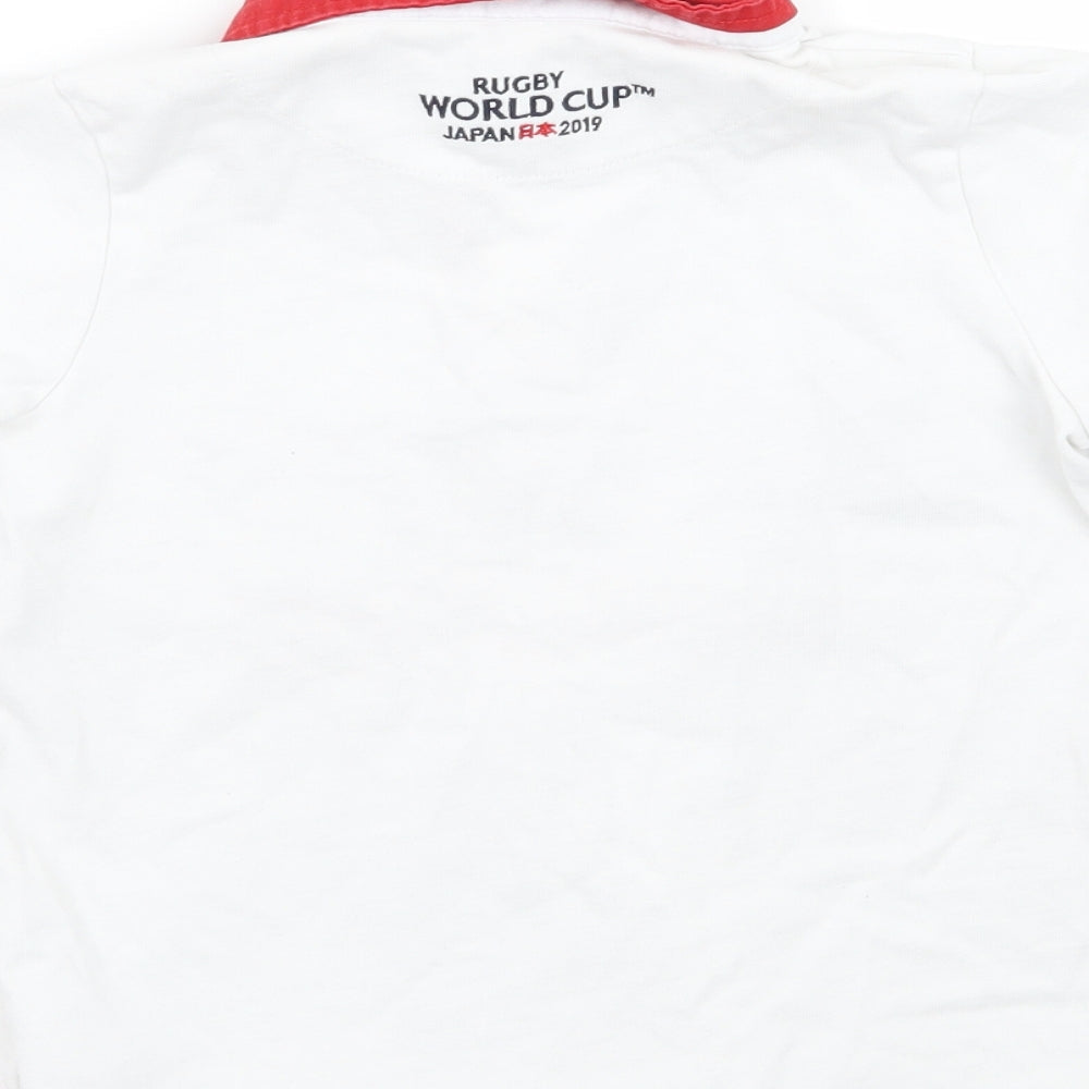 Rugby World Cup 2019 Girls White Basic Polo Size 7-8 Years - England