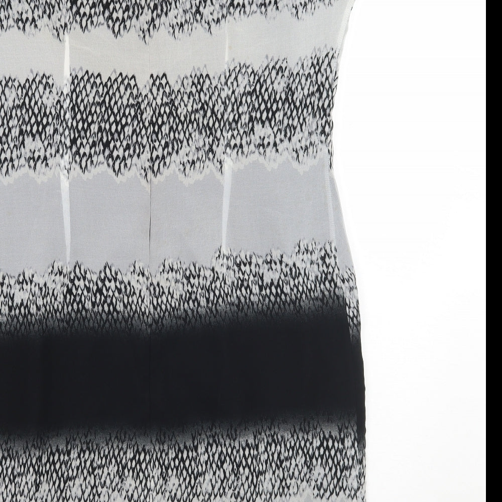 Per Una Womens Black Animal Print A-Line Size 14