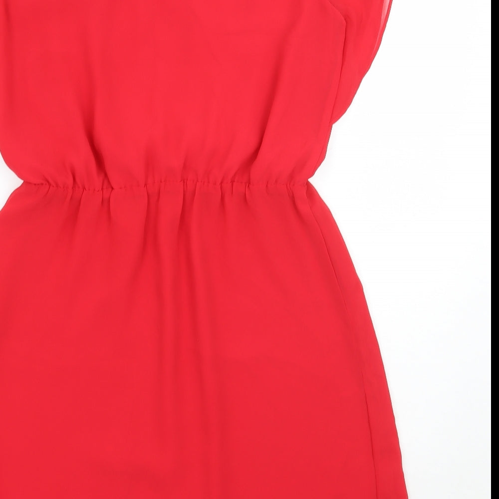 H&M Womens Red Rayon A-Line Size 10