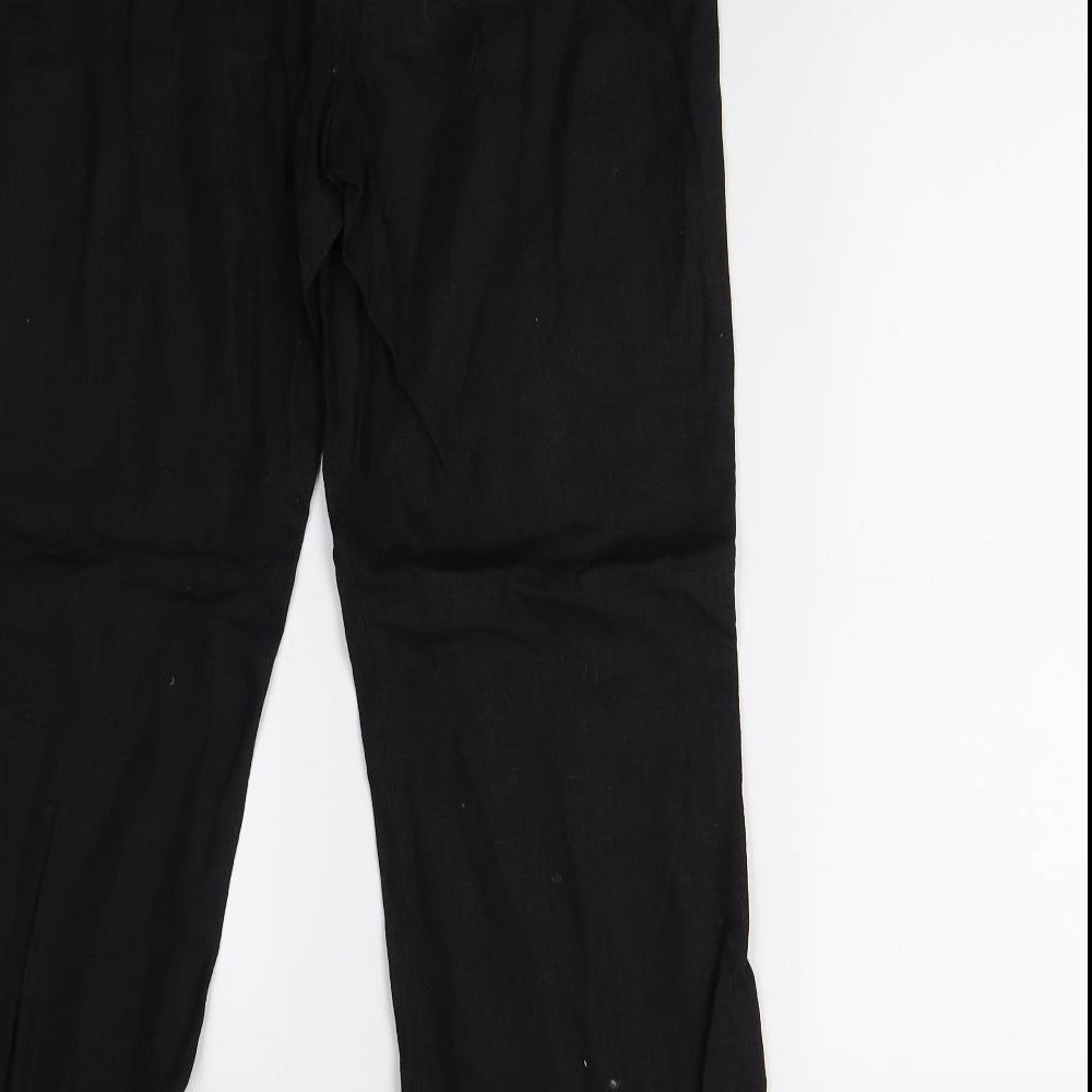 Evie Womens Black Trousers Size 12 L28 in