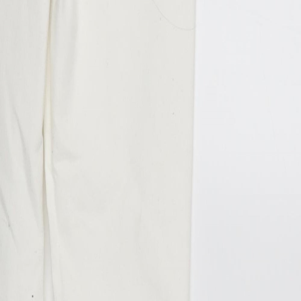Denim & Co. Womens White Denim Straight Jeans Size 8 L33 in
