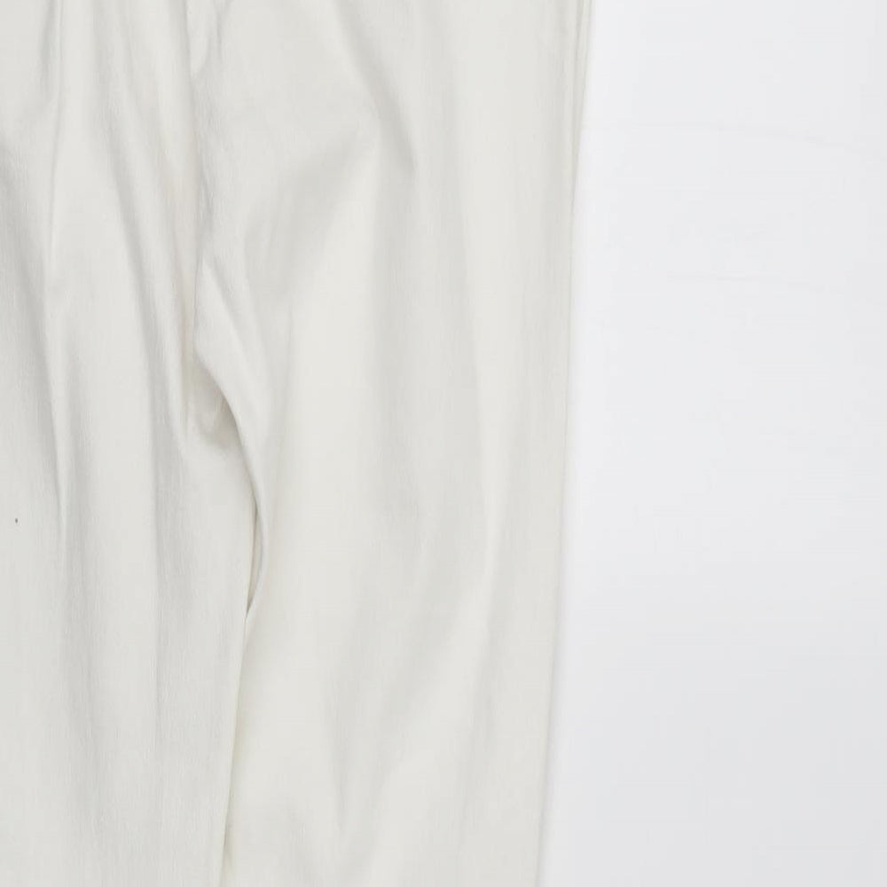 Porto Blue Womens White Denim Straight Jeans Size 14 L31 in