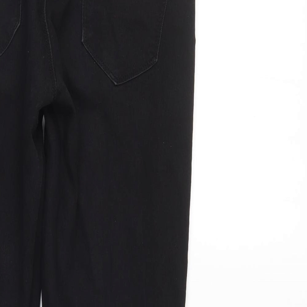 Denim & Co. Womens Black Denim Tapered Jeans Size 10 L27 in