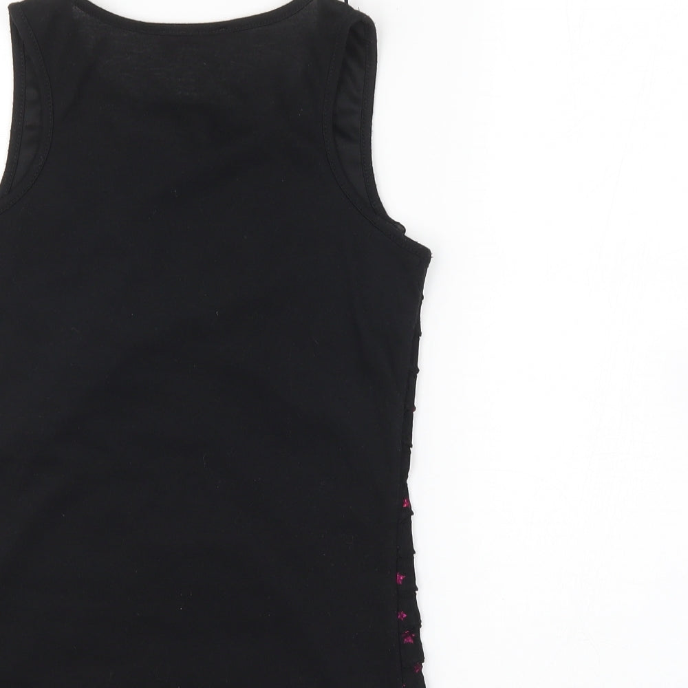 YD Girls Black Basic Tank Size 10-11 Years