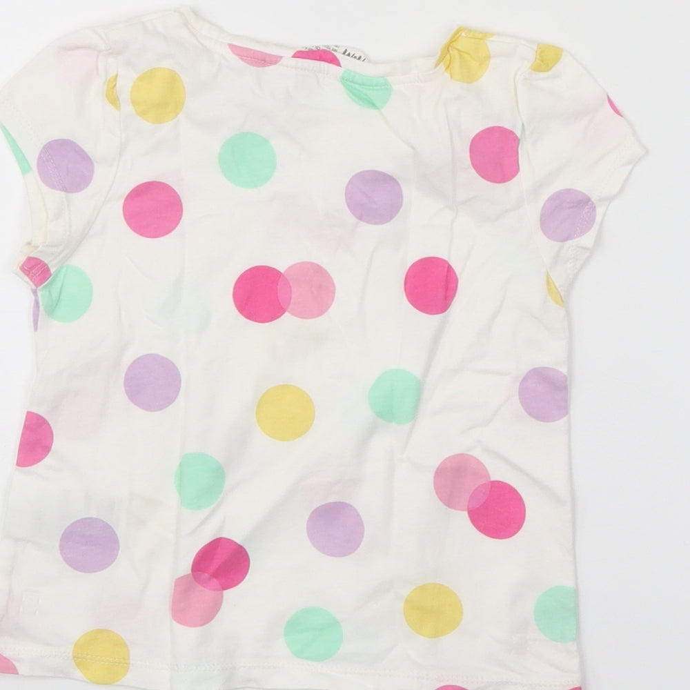 H&M Girls Multicoloured Polka Dot Basic T-Shirt Size 5 Years