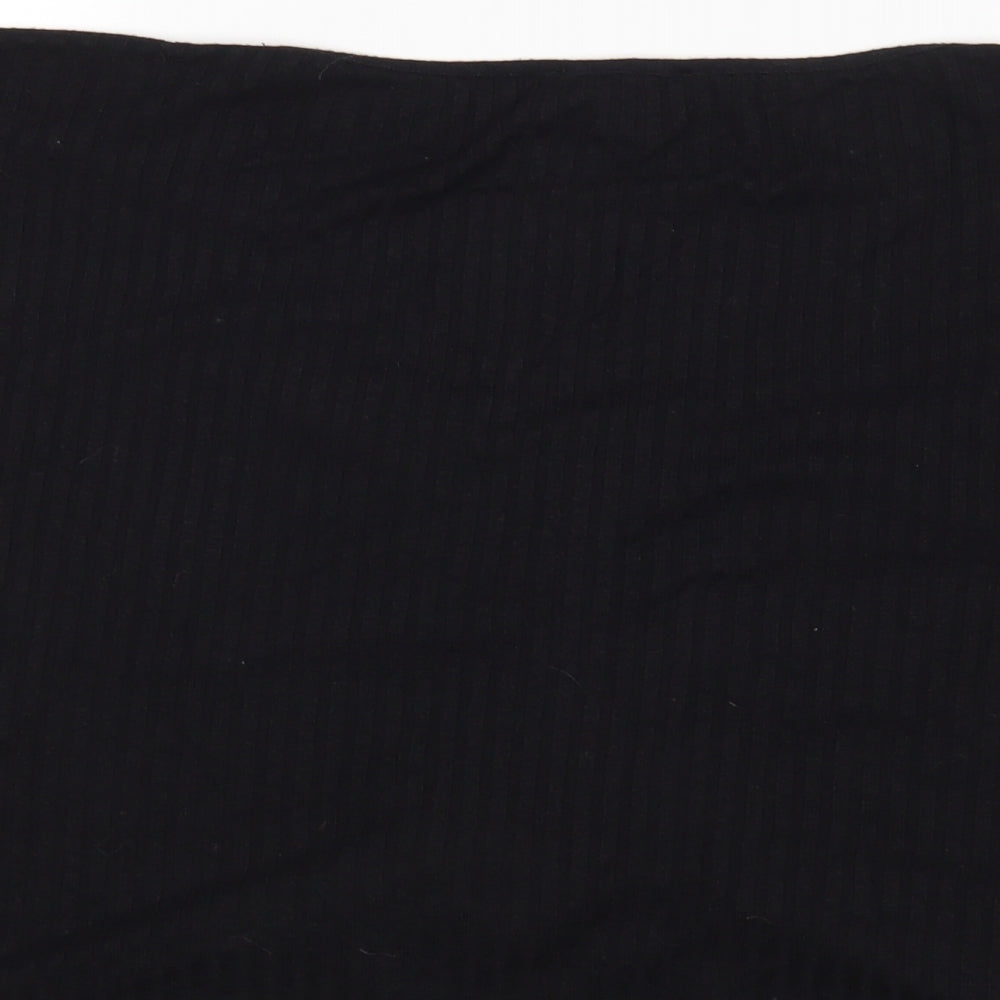 New Look Womens Black Cropped Blouse Size L