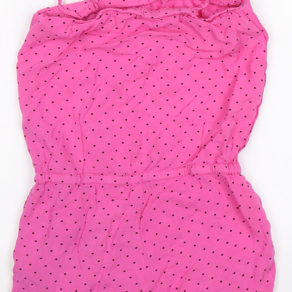 H&M Girls Pink Polka Dot Playsuit One-Piece Size 10 Years