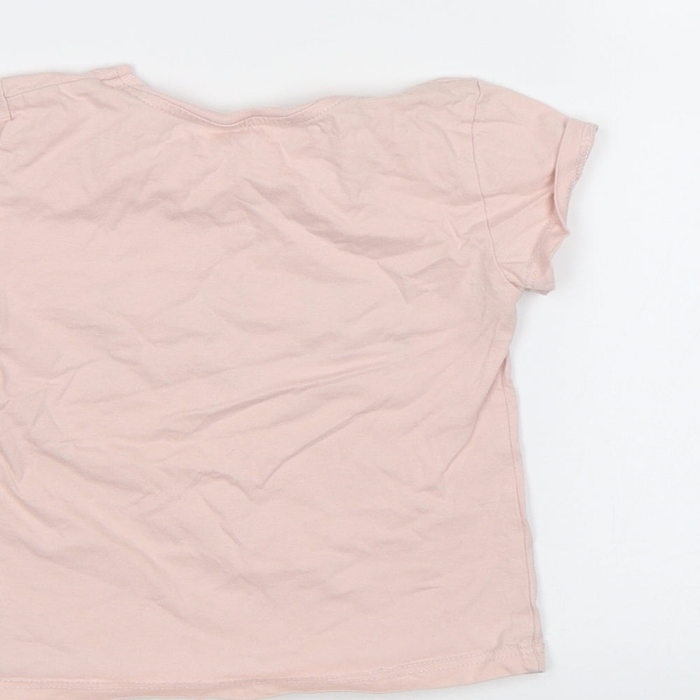 River Island Girls Pink Basic T-Shirt Size 2 Years