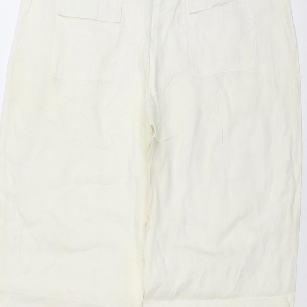 NEWORLD Womens White Trousers Size L L28 in