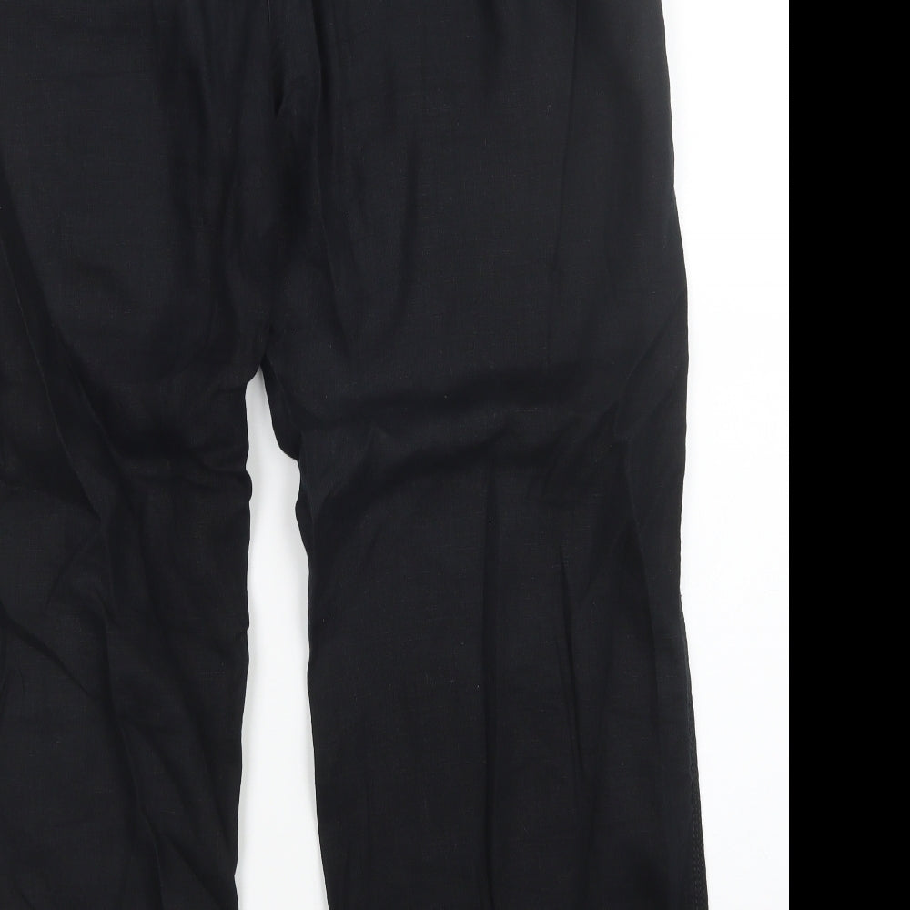 M&S Womens Black Trousers Size 16 L27 in