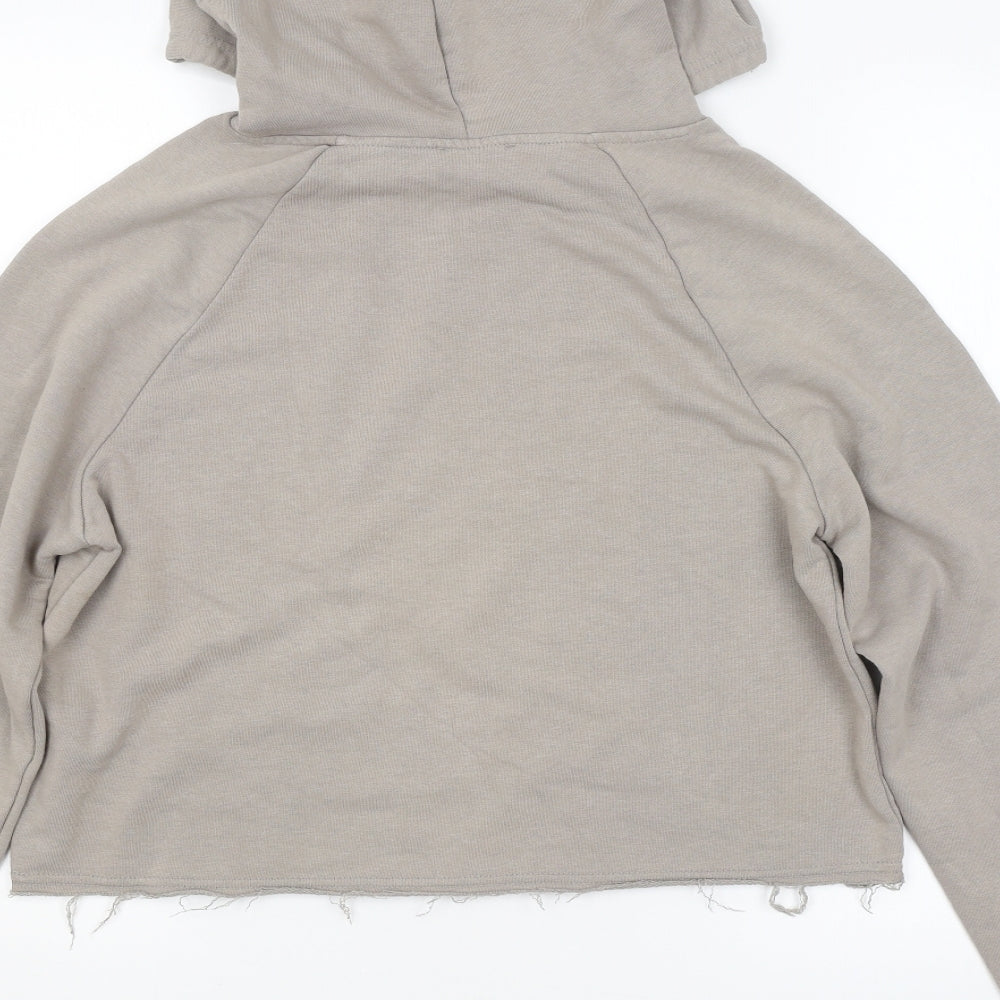 New Look Womens Grey Pullover Hoodie Size 12