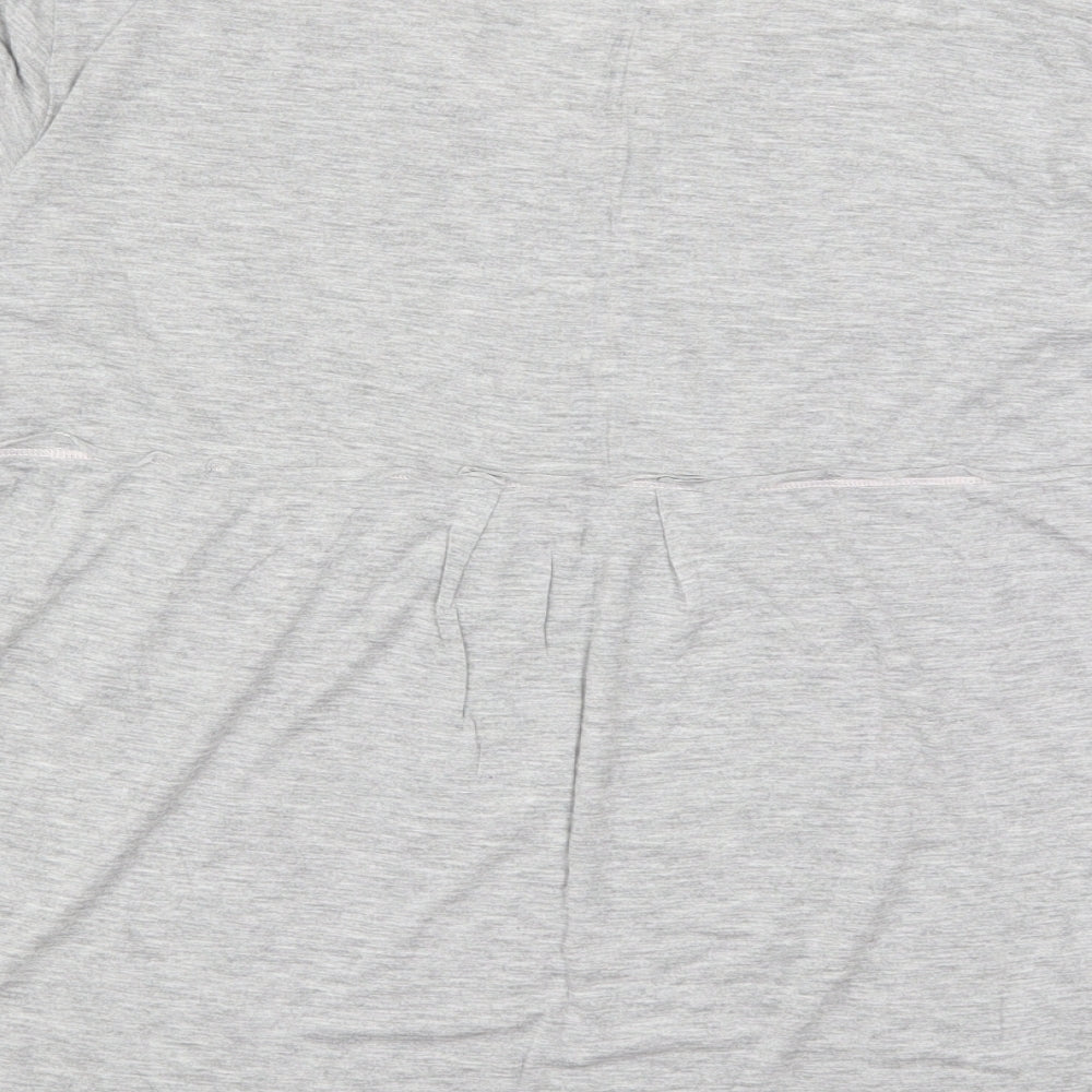 Ellen Tracy Womens Grey Basic T-Shirt Size L