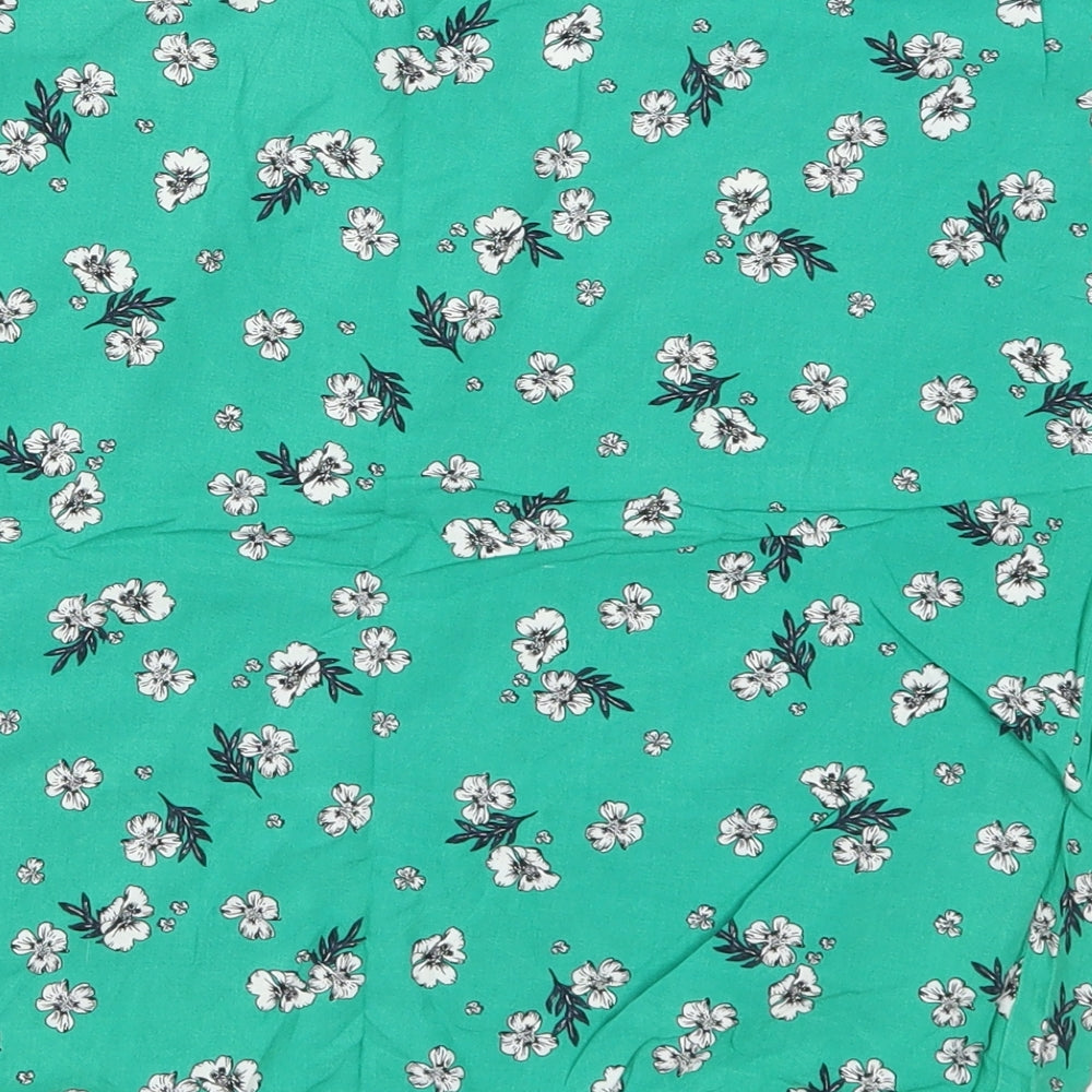Primark Womens Green Floral Basic T-Shirt Size 8