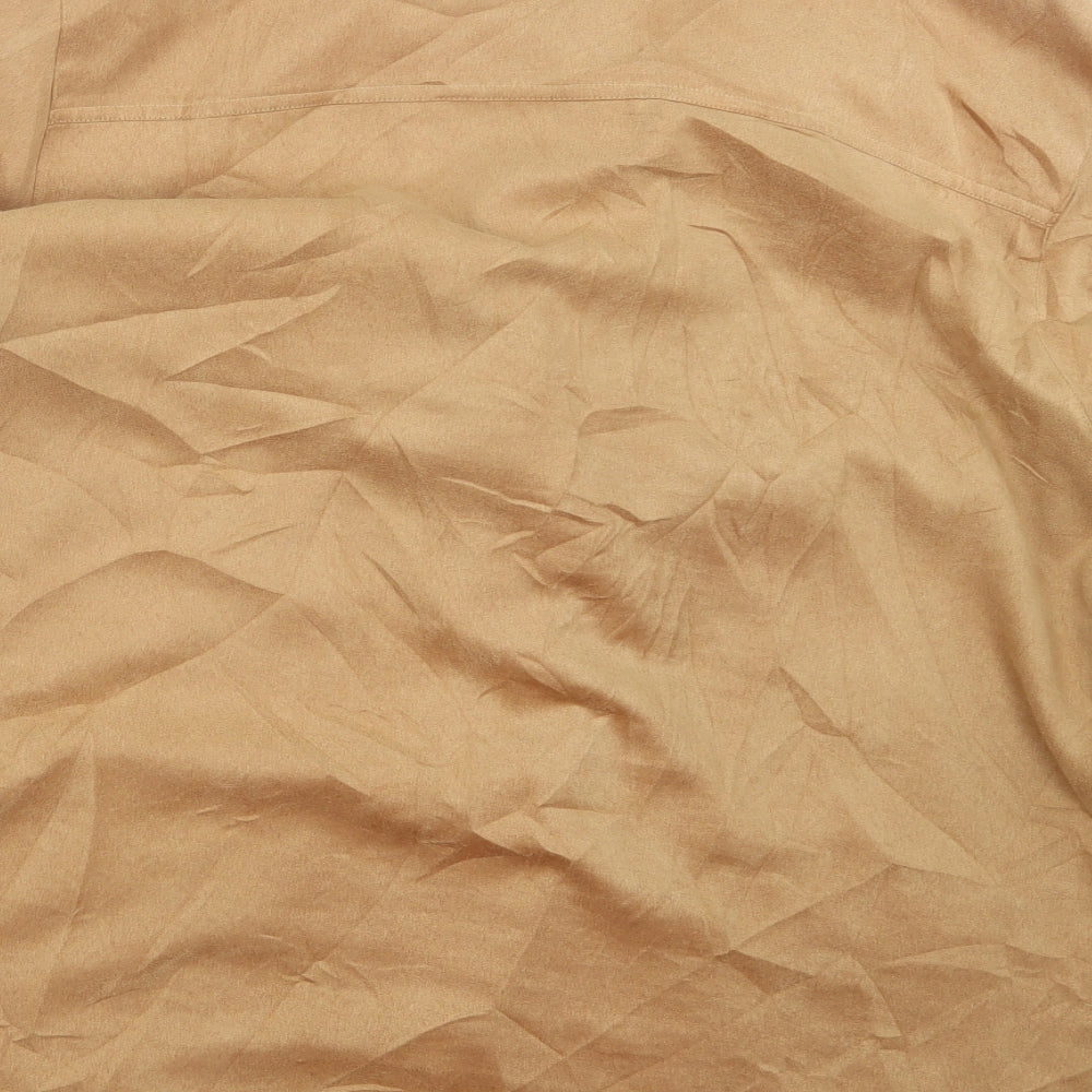 Tru Casual Mens Beige Button-Up Size S