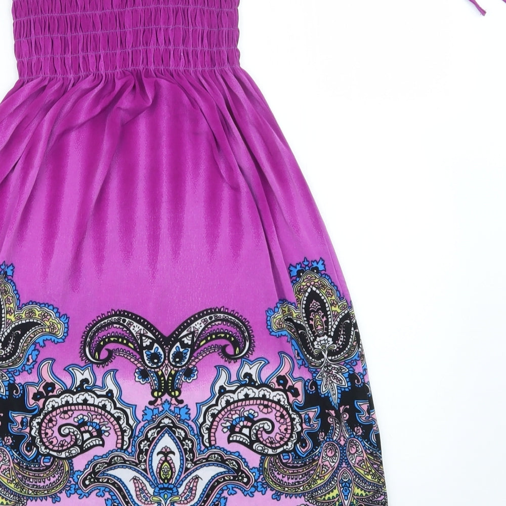 Preworn Womens Purple Geometric Mini Size 6