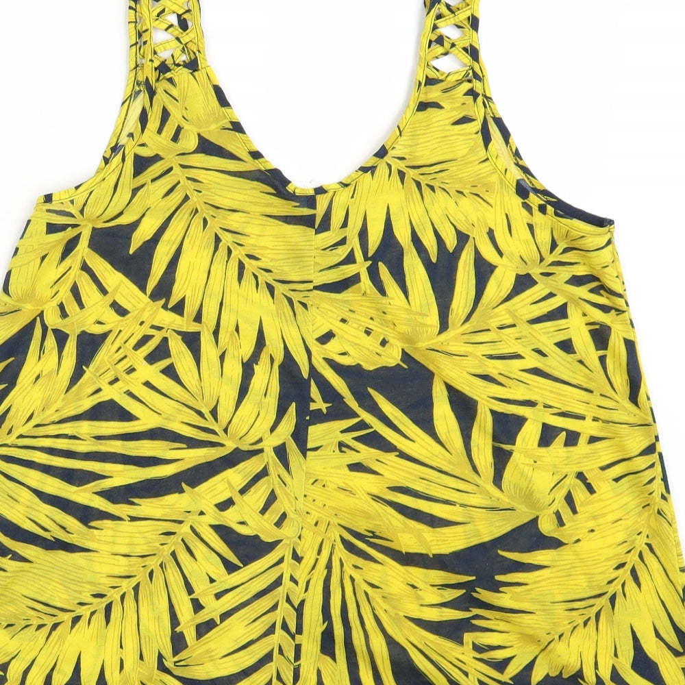 H&M Womens Yellow Paisley Basic Tank Size S