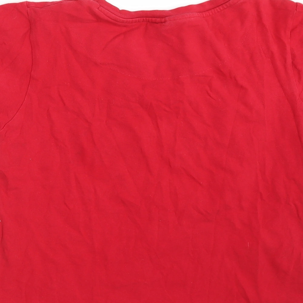 Disney Womens Red Basic T-Shirt Size 10