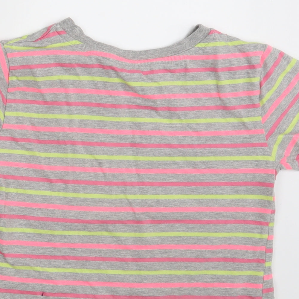 Pep & Co Girls Multicoloured Striped Basic T-Shirt Size 10-11 Years