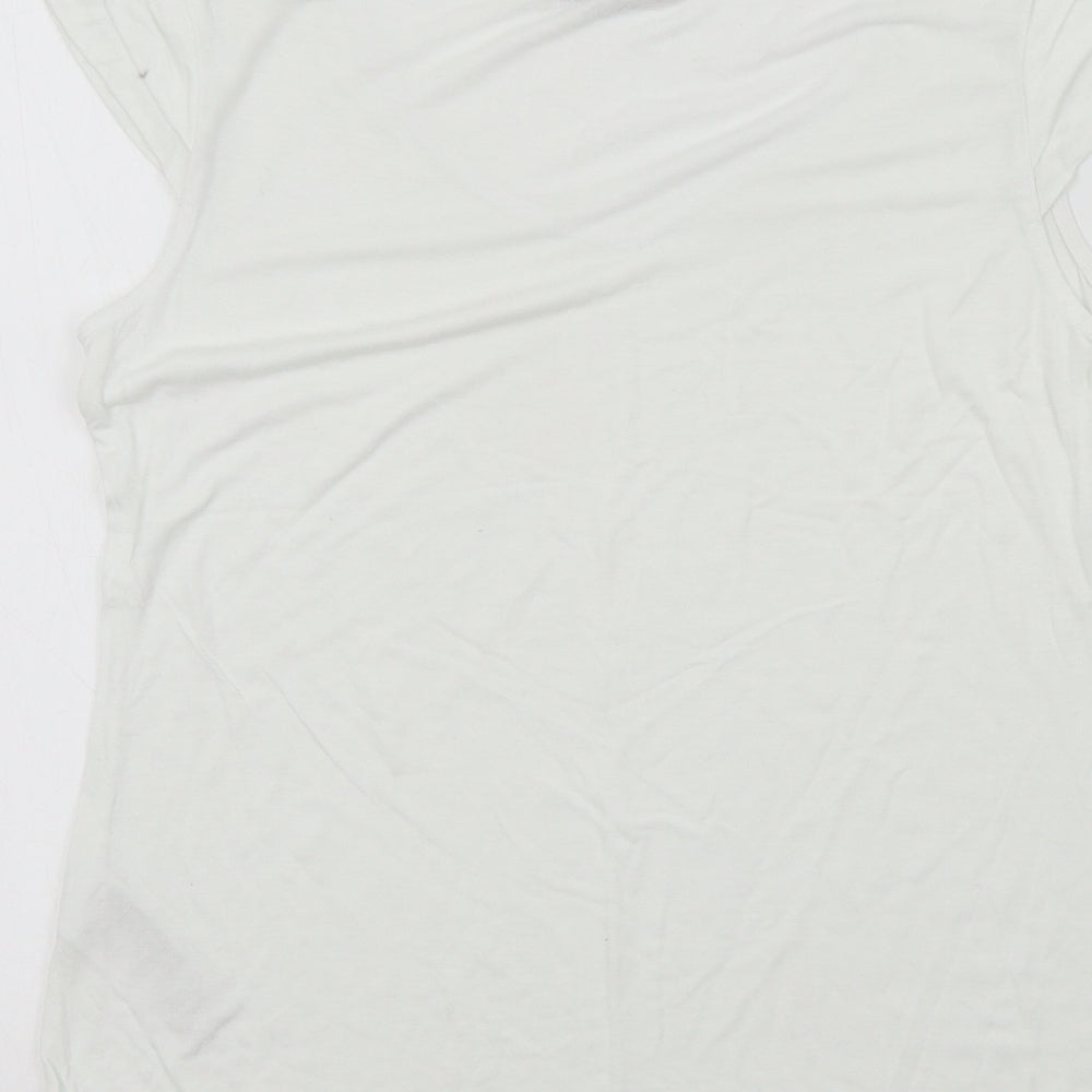 Oasis Womens White Colourblock Basic T-Shirt Size S