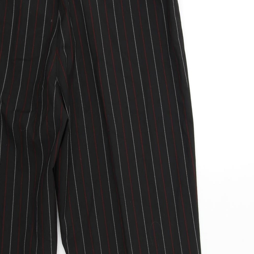 Preworn Womens Black Striped Trousers Size 36 in L30 in