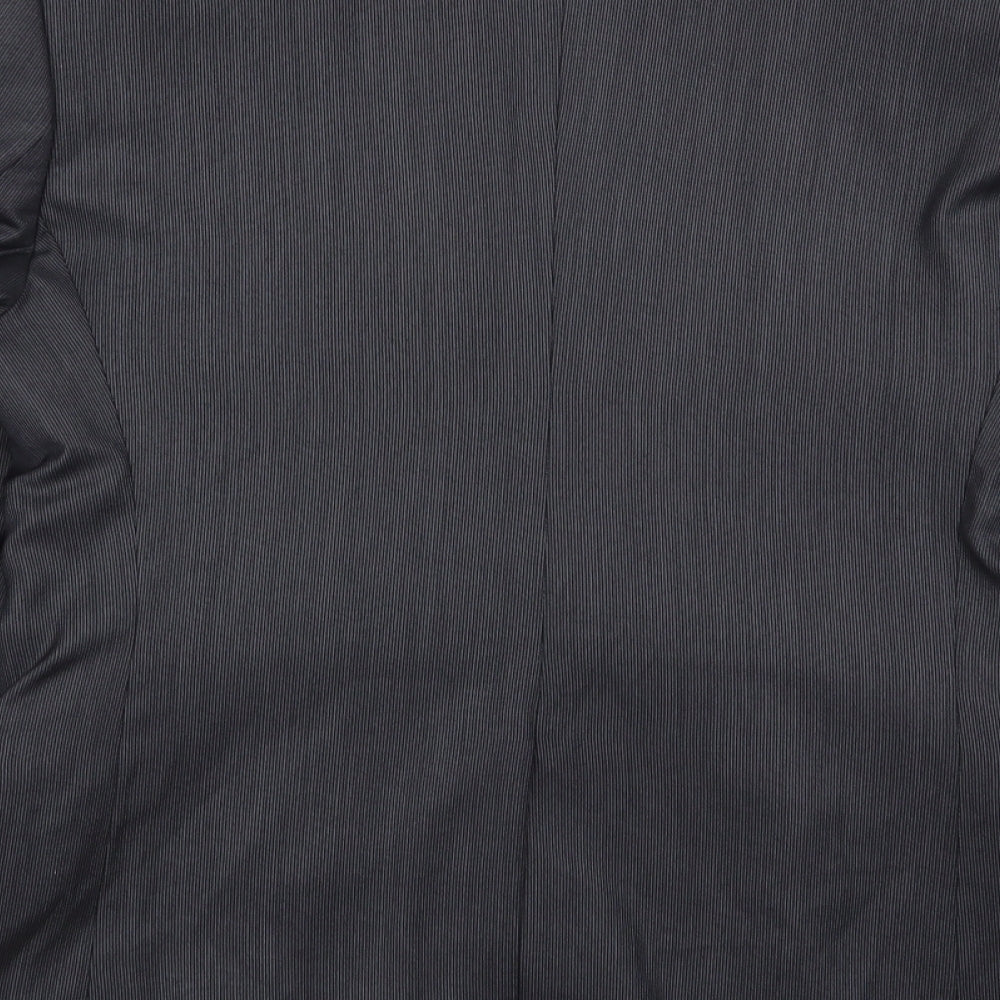 M&C Mens Black Striped Jacket Blazer Size 46