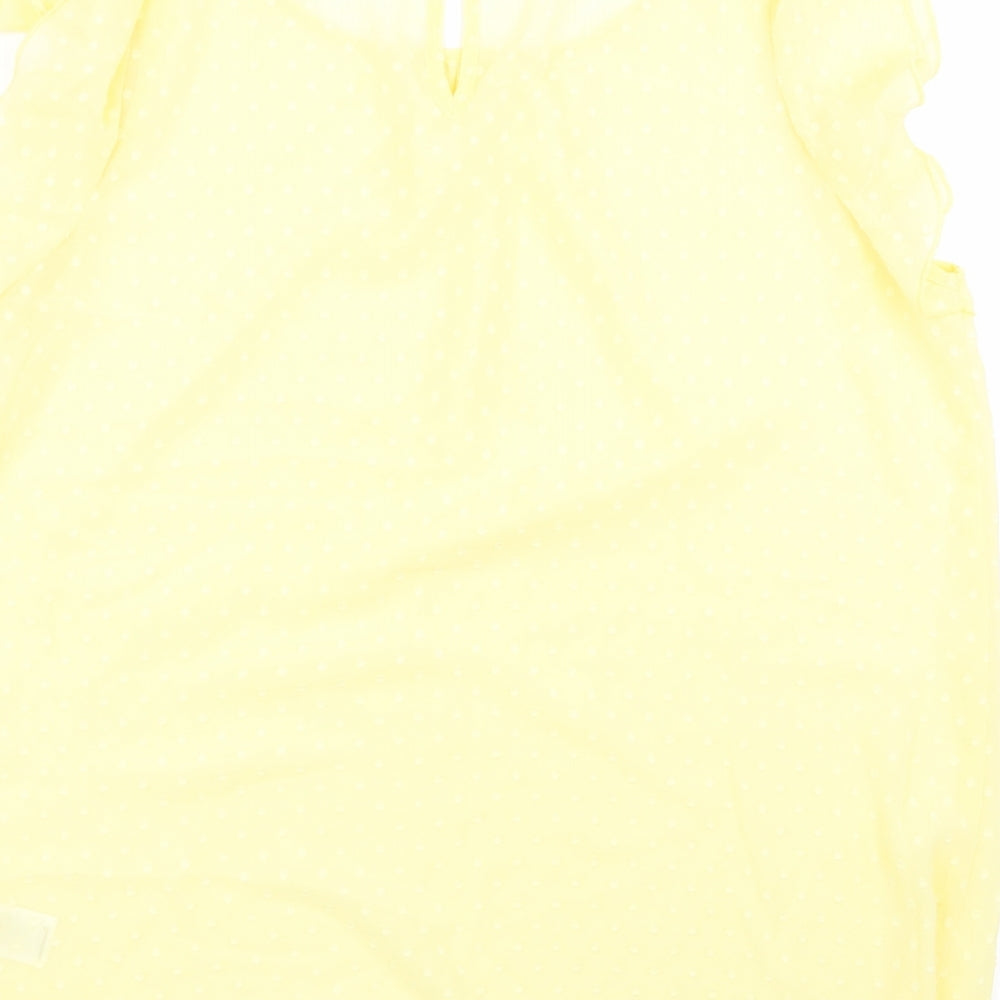 F&F Womens Yellow Polka Dot Basic Blouse Size 16