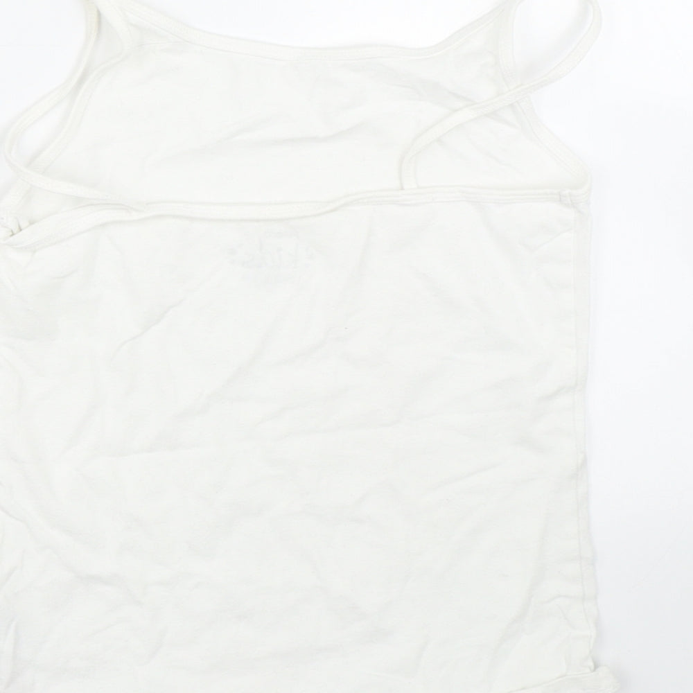 pep&co Girls White Basic Tank Size 9-10 Years