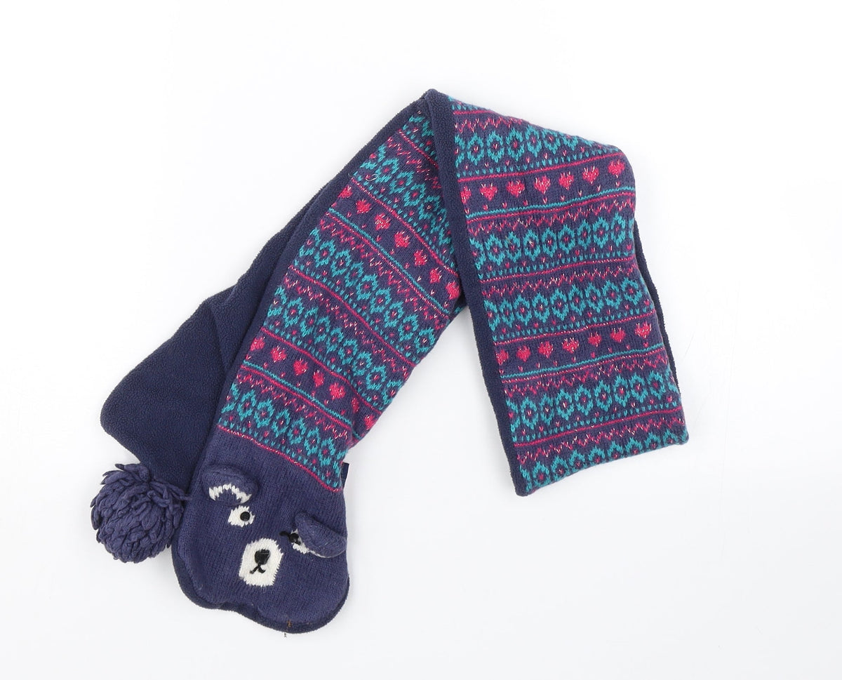 Fatfave Girls Blue Fair Isle Scarf Scarves & Wraps One Size
