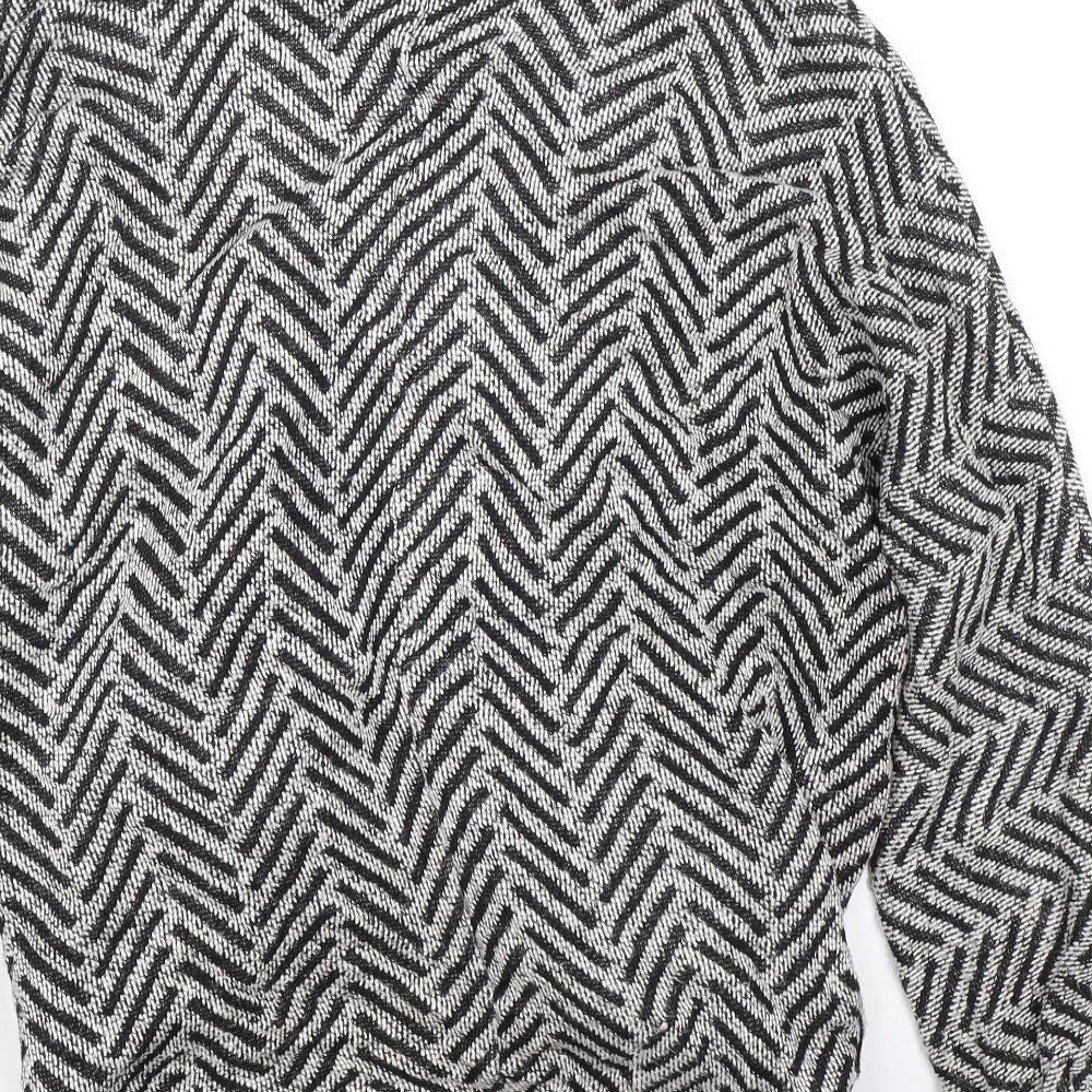 Select Womens Black Striped Cardigan Jumper Size 12