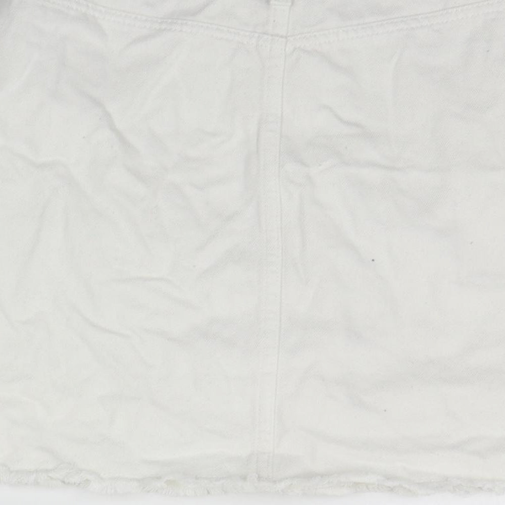 Denim & Co. Womens Silver Houndstooth A-Line Skirt Size 8