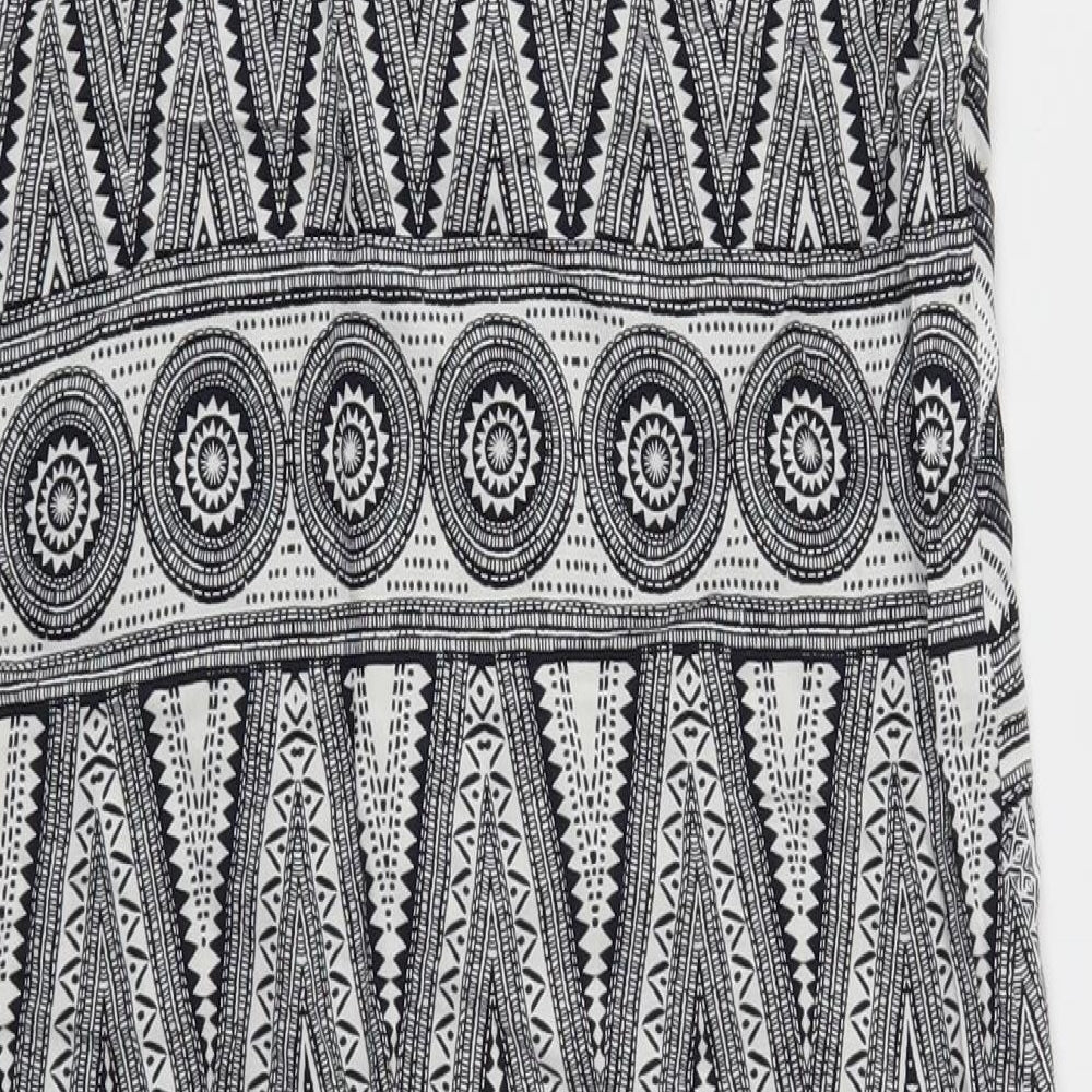 H&M Womens Black Geometric Fit & Flare Size 4