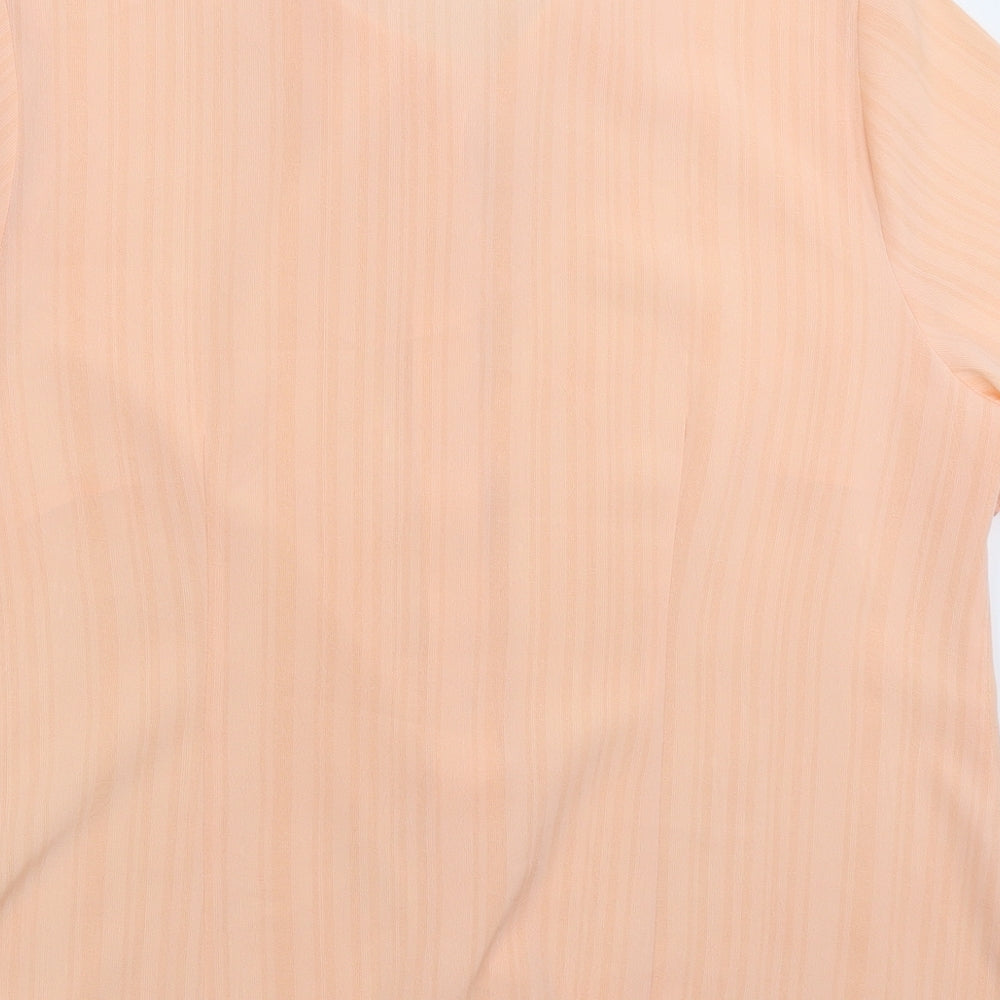 Fosby Womens Pink Striped Basic Button-Up Size 16