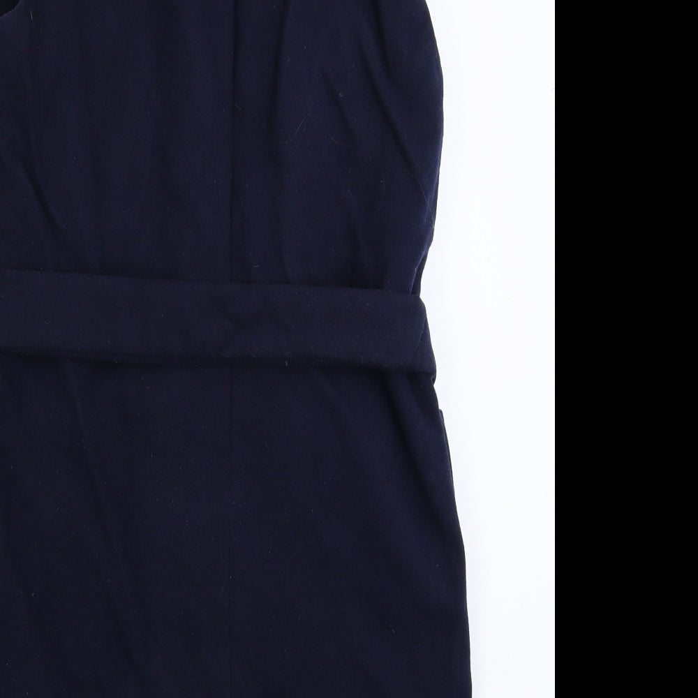 Topshop Womens Blue Pea Coat Coat Size 10