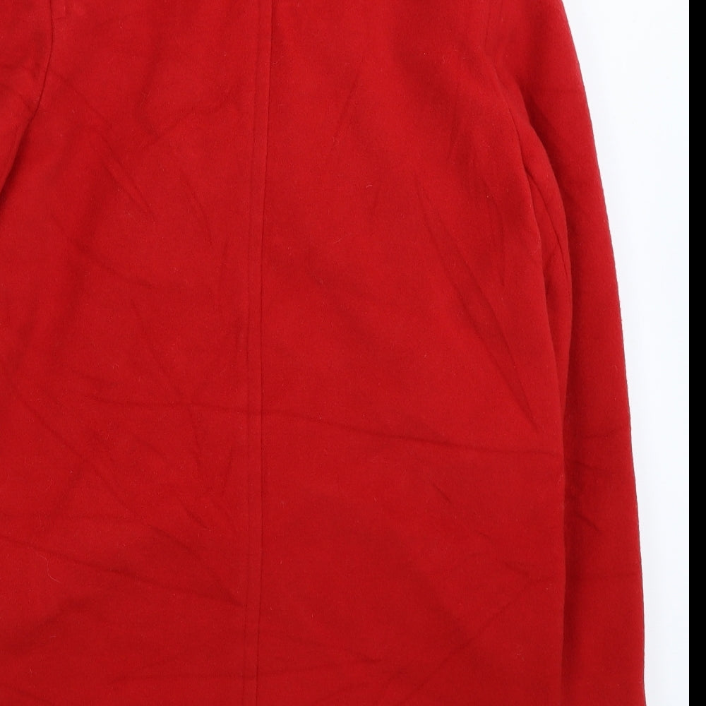 NuAge Womens Red Pea Coat Coat Size 10