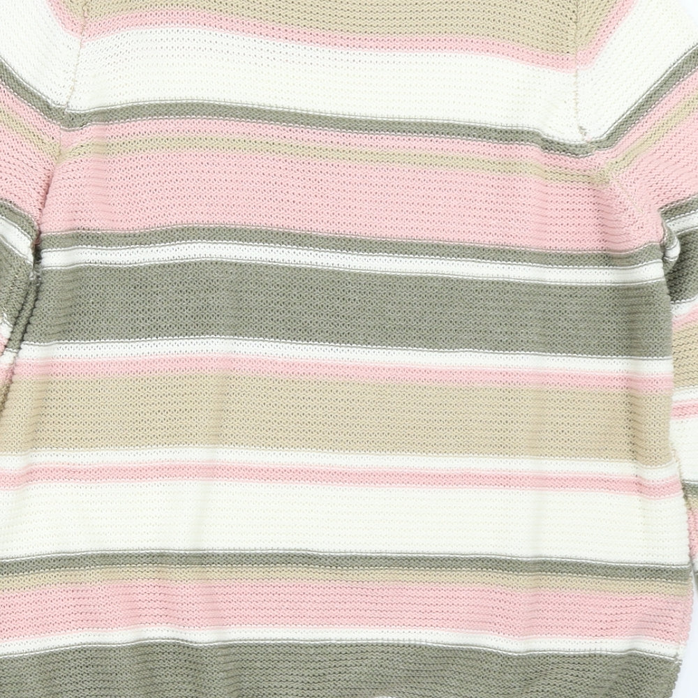 Julipa Womens Beige Striped Pullover Jumper Size 16