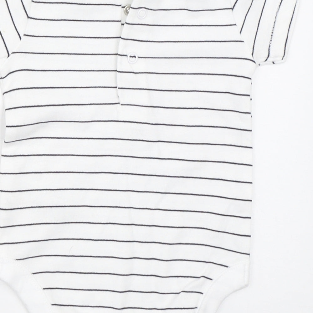Nutmeg Baby White Striped Babygrow One-Piece Size 0-3 Months