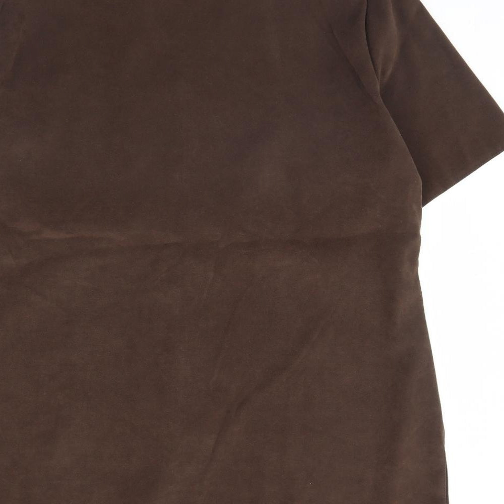 Preworn Womens Brown Basic Button-Up Size 18 - Shoulder Pads