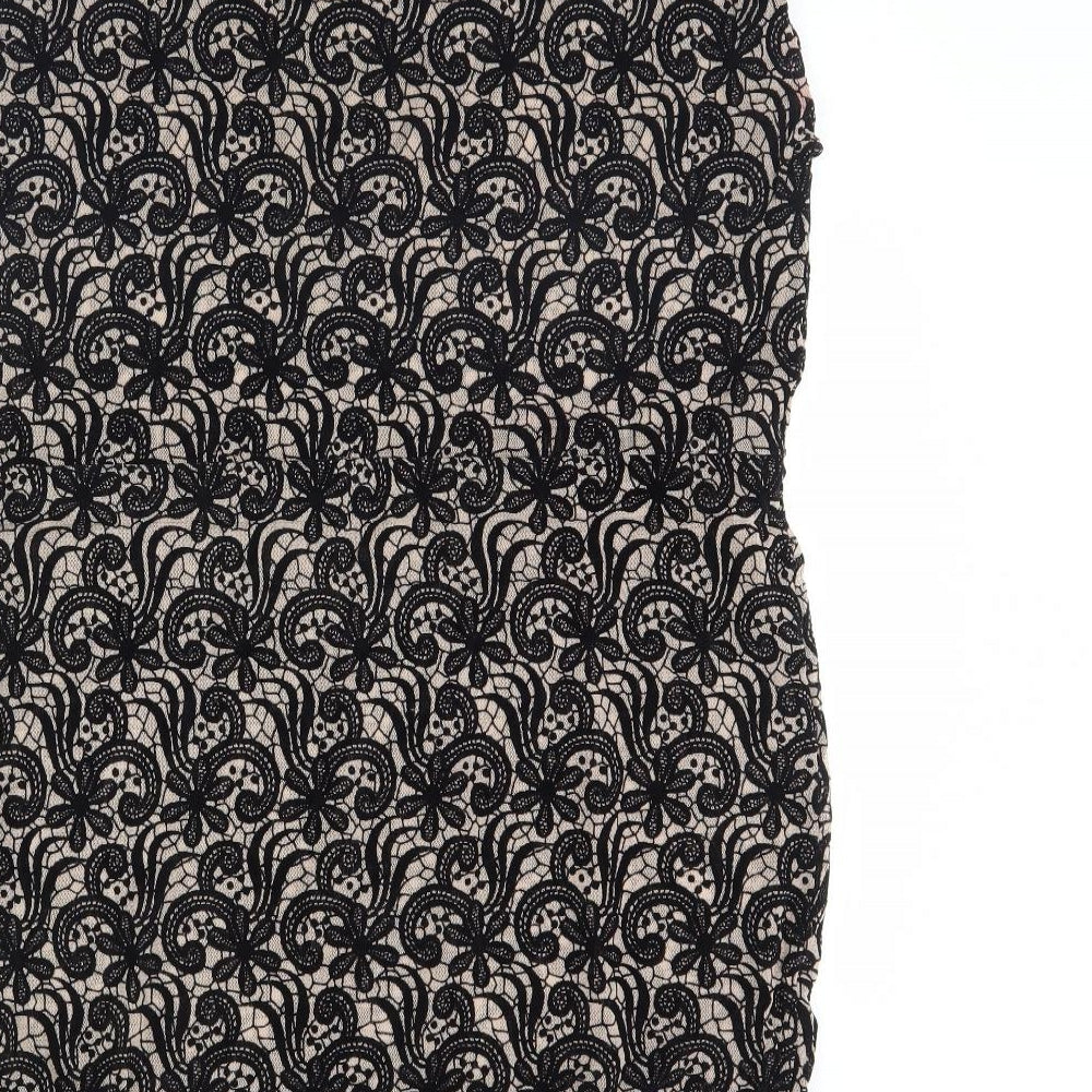 NEXT Womens Black Fair Isle Basic Blouse Size 14