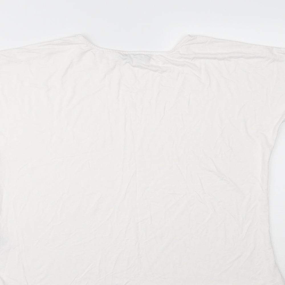 Select Womens White Basic T-Shirt Size L
