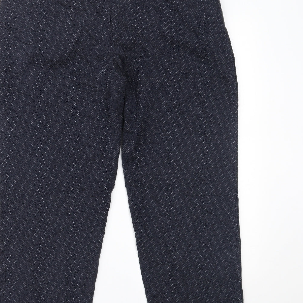 Marks & Spencer Womens Blue Polka Dot Sweatpants Trousers Size 12 L24 in