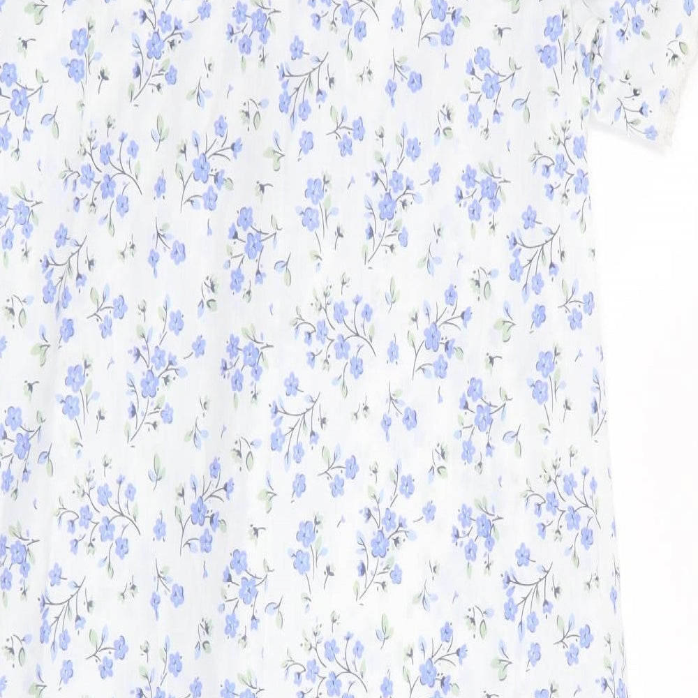 Marlon Womens Blue Floral Dress Size 10