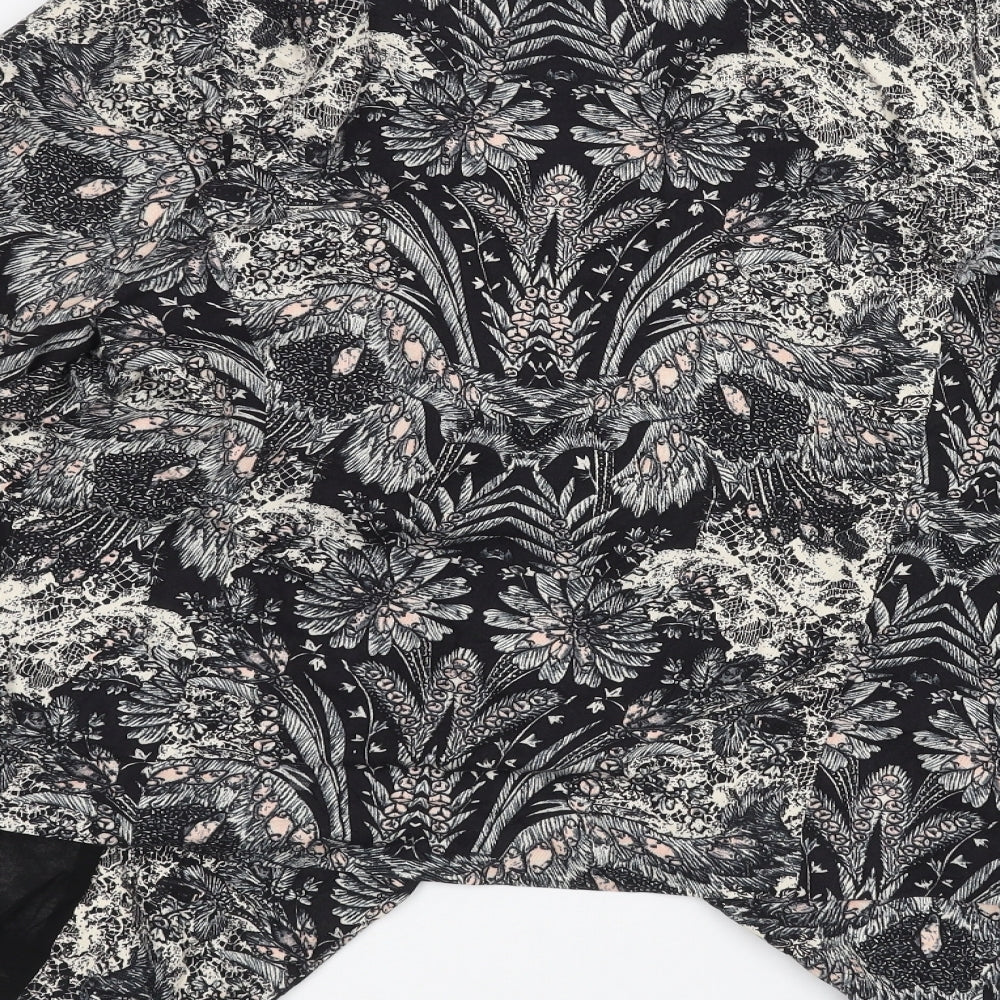 Peacocks Womens Black Floral Jacket Size 14
