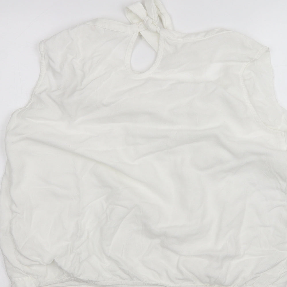 Preworn Womens White Basic Blouse Size L