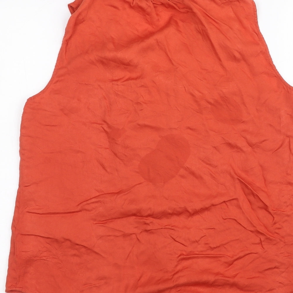 Daniel Rainn Womens Orange Basic Button-Up Size S