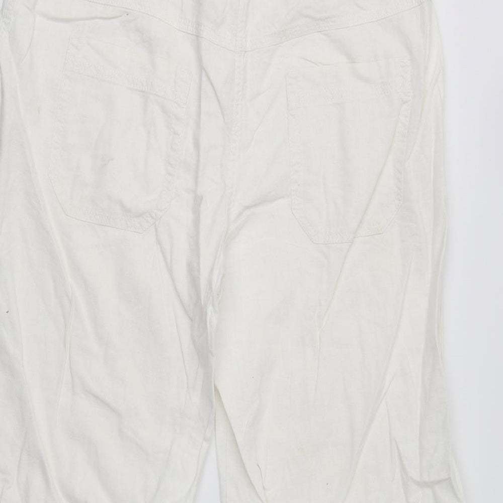 Preworn Womens White Trousers Size 14 L27 in