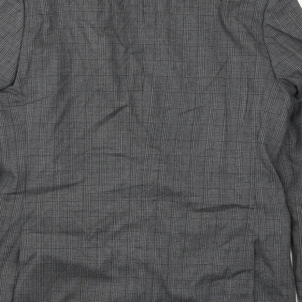 Azzaro Mens Grey Check Jacket Suit Jacket Size 44