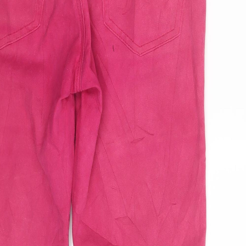 Vert de Womens Pink Denim Capri Trousers Size M L25 in